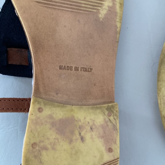 Nicole Vacari navy and tan leather thong sandals. Made In Italy. Size 7 🇮🇹 - Picture 9 of 9